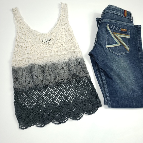 American Eagle Outfitters Tops - American Eagle Outfitters size XS ombre crocheted